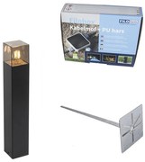 Zewnetrzna Stojąca lampa zewnętrzna czarna 50 cm IP44 z efektem dymnego szkła - Dania Nowoczesny Oswietlenie zewnetrzne