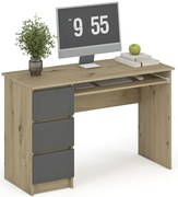 Biurko nowoczesne z szufladami dąb artisan + grafit G3-L66