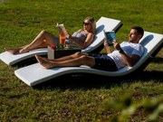 Komplet leżaków SUCCESSO z szarego technorattanu