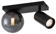 Nowoczesna lampa sufitowa czarna 2-punktowa regulowana - Lesly Nowoczesny Oswietlenie wewnetrzne