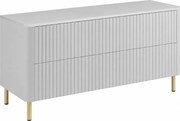 Szafka łazienkowa 120, Biały, blat biały, nogi złote, 120,8 x 44,2 x 65 cm