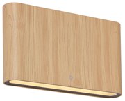 Zewnetrzna Skandynawski Kinkiet / Lampa scienna zewnętrzny z nadrukiem drewna 17,5 cm z LED IP65 - BattSkandynawski Oswietlenie zewnetrzne
