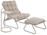 FOTEL OGRODOWY CLOUD Z PODNÓŻKIEM I STOLIKIEM