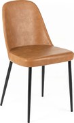 Zestaw 4 nowoczesnych krzeseł do jadalni w kolorze karmelowym "Damascus" obitych miękką w dotyku skórą ekologiczną