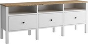 Stojak pod TV – 150 cm x 57 cm x 35 cm – Biały i drewniany – MDF