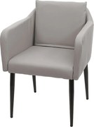 Krzesło do jadalni MCW-H93,  imitacja skóry taupe-szary