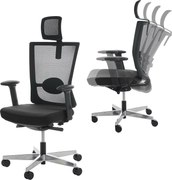 Krzesło biurowe MERRYFAIR Karlstad,  czarny, z zagłówkiem