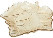 Taca szklana Liść 26,3 × 25,5 × 4 cm, beżowy