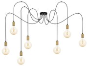 Żyrandol na lince MIROS 7xE27/60W/230V pająk czarny/złoty