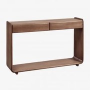 Konsola Prostokątna 120x30 Cm Z Drewna Tinsley Ciemny Akacjowy Brąz - Sklum