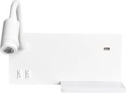 Kinkiet SHELF LED/4W+LED/5W+LED/2W/230V + port USB biały