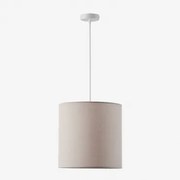 Lampa Sufitowa Wisząca Z Tkaniny Arlina Biała & Jasnoszary Taupe Ø30 Cm - ↑30 Cm Arlina - Sklum