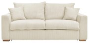 Kremowa sztruksowa rozkładana sofa 225 cm Augustin – Bobochic Paris