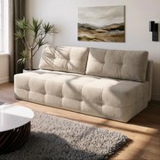 Sofa z Funkcją Spania MORANA Beżowa Boucle Nowoczesna