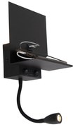 Inteligentna lampa ścienna czarna z USB i ramieniem giętkim w tym Wifi G9 - Flero Nowoczesny Oswietlenie wewnetrzne