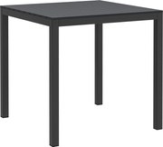 Outsunny Stół Ogrodowy z Aluminium 73x73 cm Odporny na Warunki Atmosferyczne, Bufetowy z Wyglądem Drewna, Kempingowy dla 4 Osób, Czarny