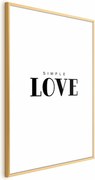 Plakat Simple Love 21x30 cm z ramą złotą bez marginesu ARTGEIST B