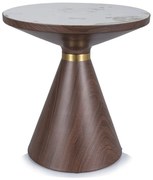 Ława NAPA B 50x50 biały marmur/brązowa SIGNAL