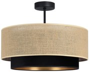 Przysufitowy żyrandol SARTA 1xE27/60W/230V czarny/juta