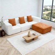 Coco Living Sofa Eden Kompletny 3-osobowa – biały pomarańczowy
