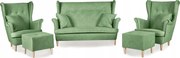 Zestaw wypoczynkowy mebli uszak Ari sofa fotele pufy Family Meble komplet