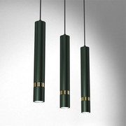 Lampa wisząca JOKER GREEN/GOLD 3xGU10,na listwie zielona, złota, potrójna, tuba
