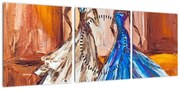 Obraz - tancerz, obraz olejny (z zegarem) (90x30 cm)