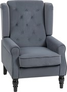 HOMCOM Elegancki fotel uszak, grubo tapicerowany, zdejmowany pokrowiec, 74 x 86 x 102 cm, szary | Aosom PL