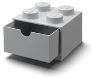 Szara skrzynka na biurko z szufladą Brick - LEGO®