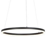 Designerska lampa wisząca czarna 60 cm z LED 3-stopniowy ściemniacz - Anello