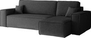 Narożnik BEST L z funkcją spania i pojemnikiem, tkanina Neve, Ciemnoszary, Prawy