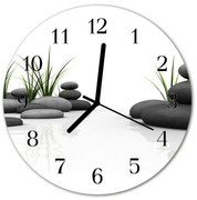 Zegar szklany okrągły Spa z kamieniami