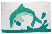 Biało-turkusowy dywanik łazienkowy 50x80 cm Dolphin – Rex London