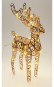 Świąteczny renifer świecący Champagne, 37 x 24 cm, 30 diod mikro LED, na baterie, 24 cm