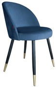 Krzesło TANEW VELVET GOLD ciemno niebieskie ATOS