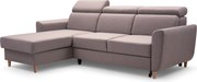 Masseno Narożnik SAPORE z funkcją spania i pojemnikiem na pościel Narozniki L, Rozkładana sofa - Beżowy, DENVER 05
