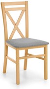 Tapicerowane krzesło krzyżak drewniane dąb miodowy C6-F97