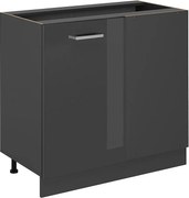 Szafka narożna antracyt wysoki połysk 86x46x81.6 r-line