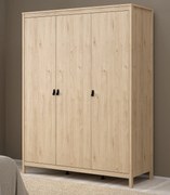 Trzydrzwiowa szafa na ubrania Madrid 3D, jackson hickory