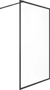 Ścianka prysznicowa - 120 x 200 cm - Czarny mat - Szkło hartowane - AMBERI
