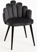 Rcznie aksamitne krzeso z czarnymi nogami