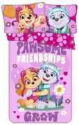 Różowa bawełniana pościel dziecięca do łóżeczka 100x135 cm Paw Patrol "Pawsome friendships grow" – Jerry Fabrics