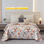 Narzuta na łóżko FLORAL RIBBON, kremowy Rozmiar: 220 x 240 cm