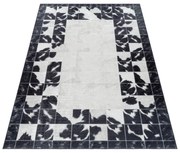 Dywan drukowany antypoślizgowy Fiesta patchwork kremowo-czarny 80 cm x 150 cm