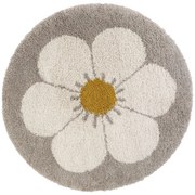 Jasnoszaro-kremowy dywan dziecięcy ø 120 cm Bohemian Daisy – Nattiot