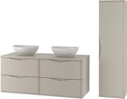 Kaszmirowy Zestaw Łazienkowy 120cm Szafka z Blatem Umywalka Słupek Delica