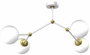 Lampa sufitowa, biała, 4 klosze, nowoczesna JOY WHITE / GOLD 4xE14
