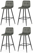 Zestaw krzeseł barowych B-X7015 GRN2, 4 szt.