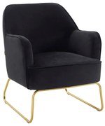 Czarny aksamitny fotel Joshua – Støraa