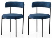 Zestaw krzeseł do jadalni Gini Dark Blue and Black, 2 szt.